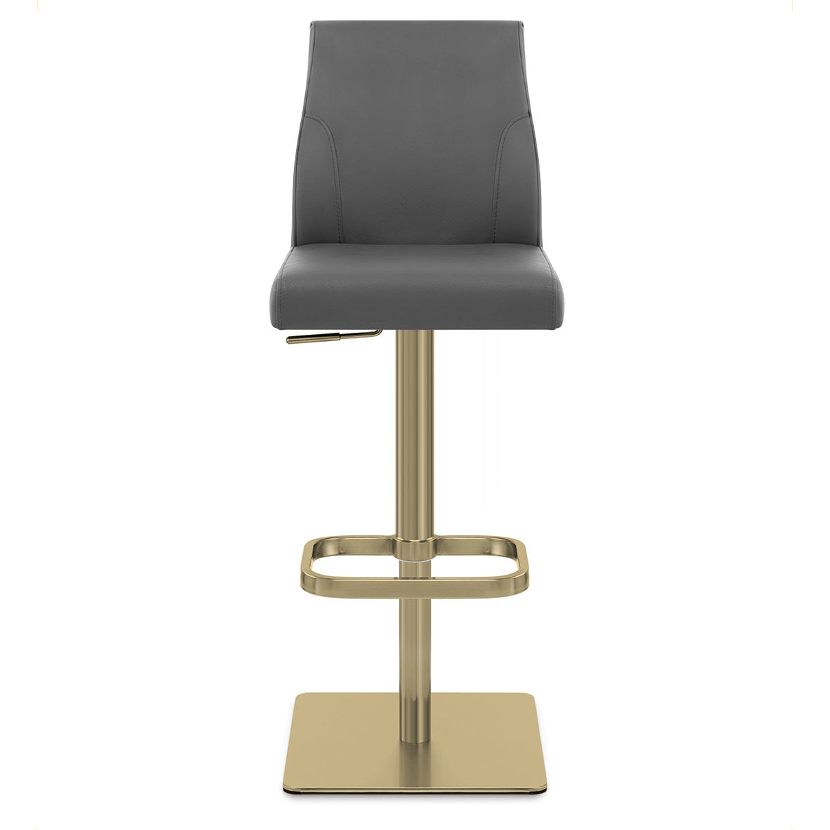 Echtleder Barhocker Gold - Martello Grau
