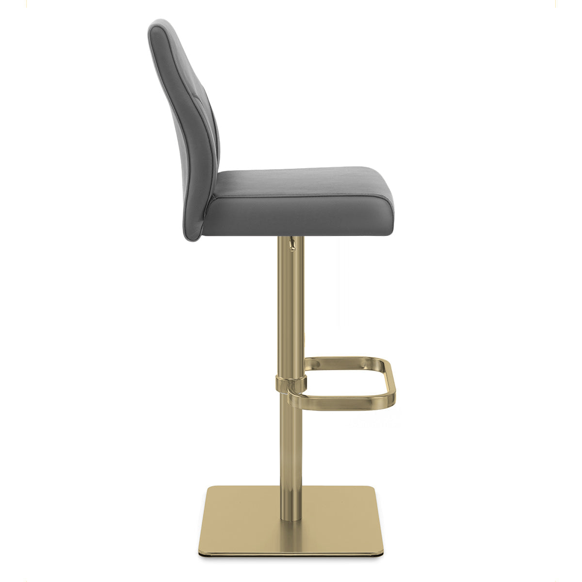 Echtleder Barhocker Gold - Martello Grau