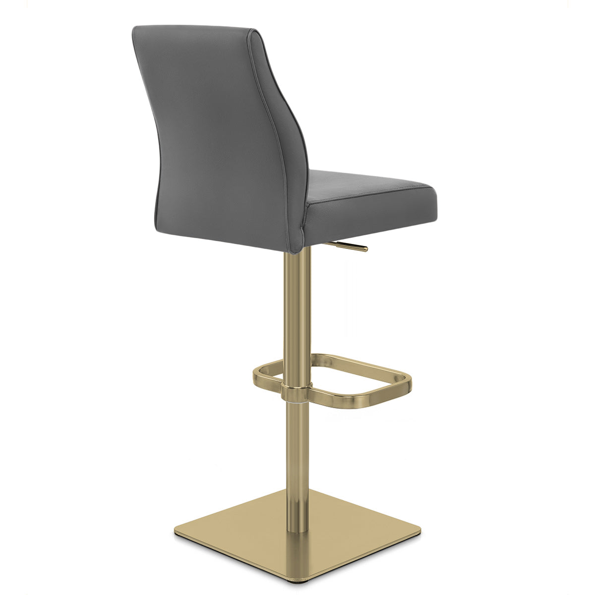 Echtleder Barhocker Gold - Martello Grau