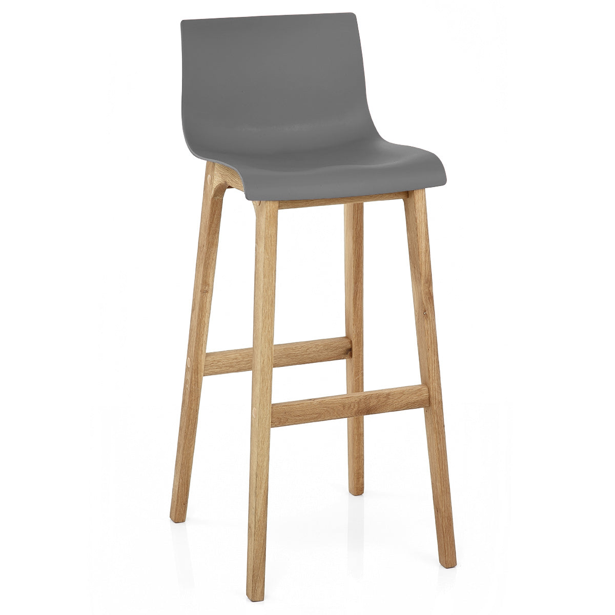 Barhocker Eiche - Hoch Drift Dunkelgrau