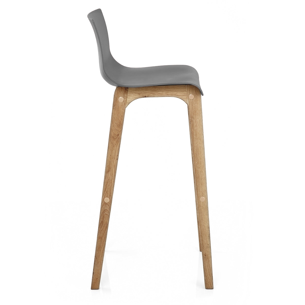 Barhocker Eiche - Hoch Drift Dunkelgrau