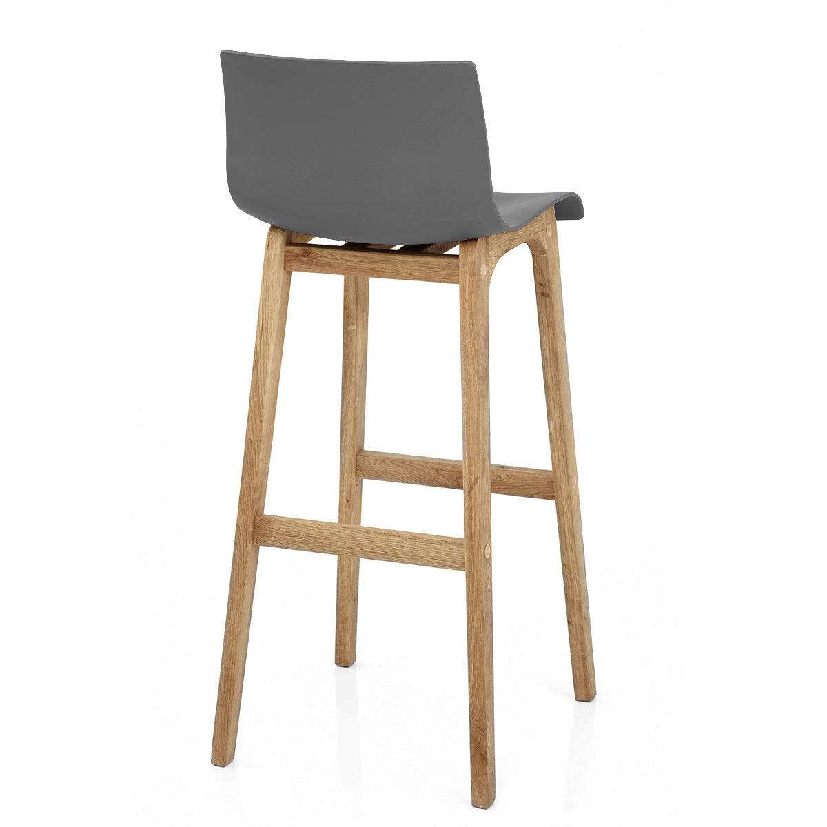 Barhocker Eiche - Hoch Drift Dunkelgrau