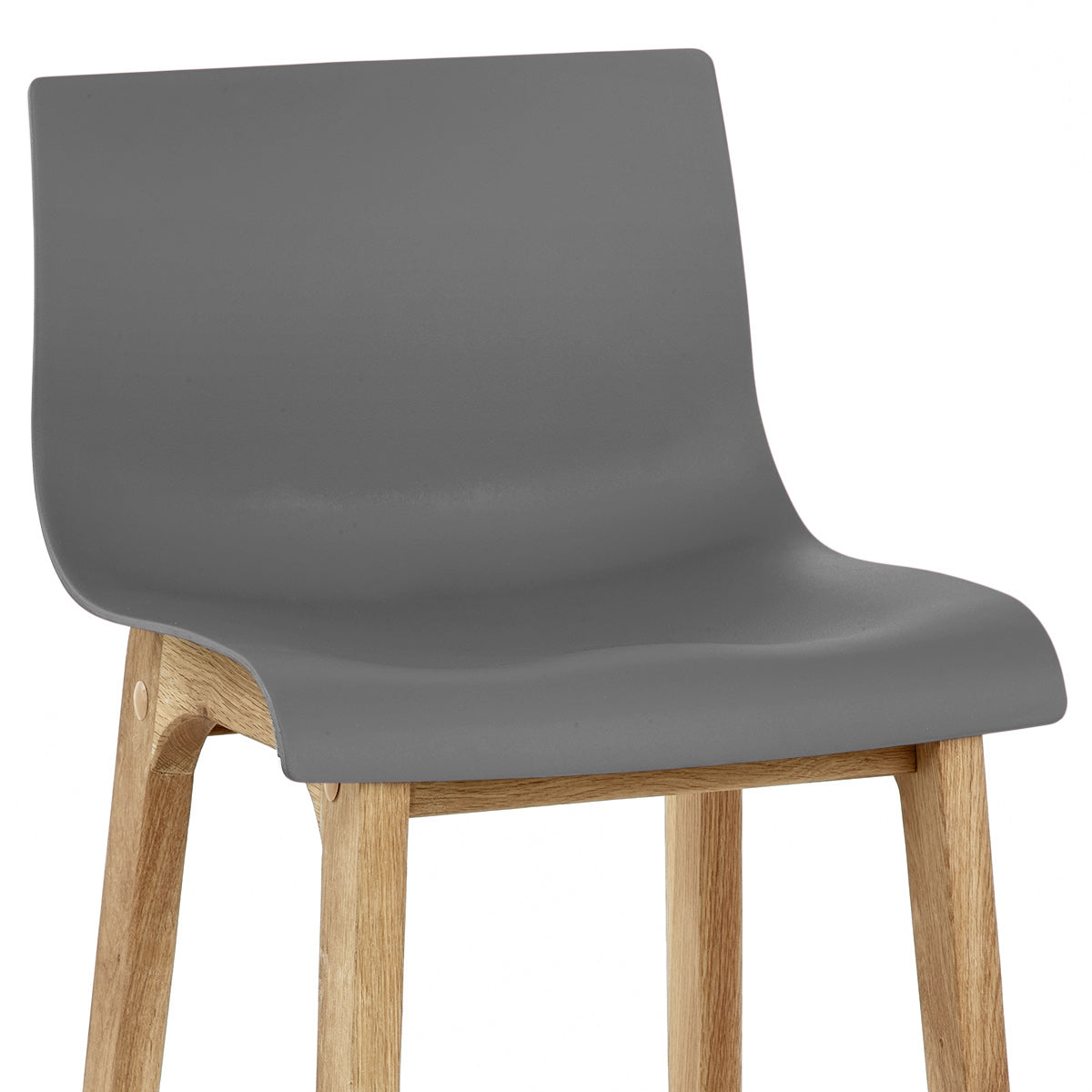 Barhocker Eiche - Hoch Drift Dunkelgrau