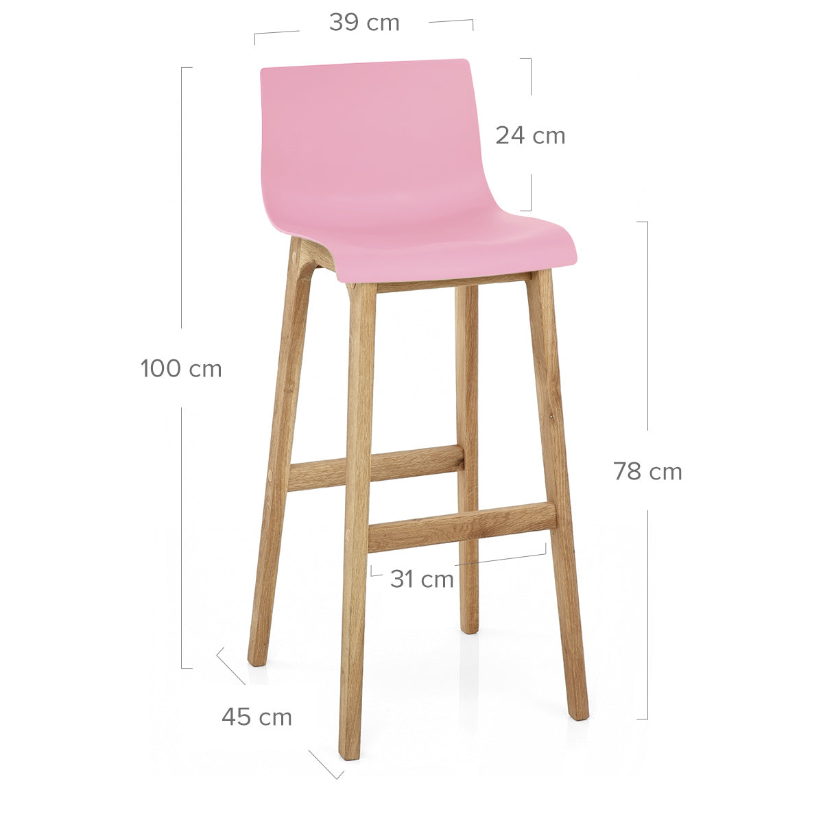 Barhocker Eiche - Hoch Drift Pink
