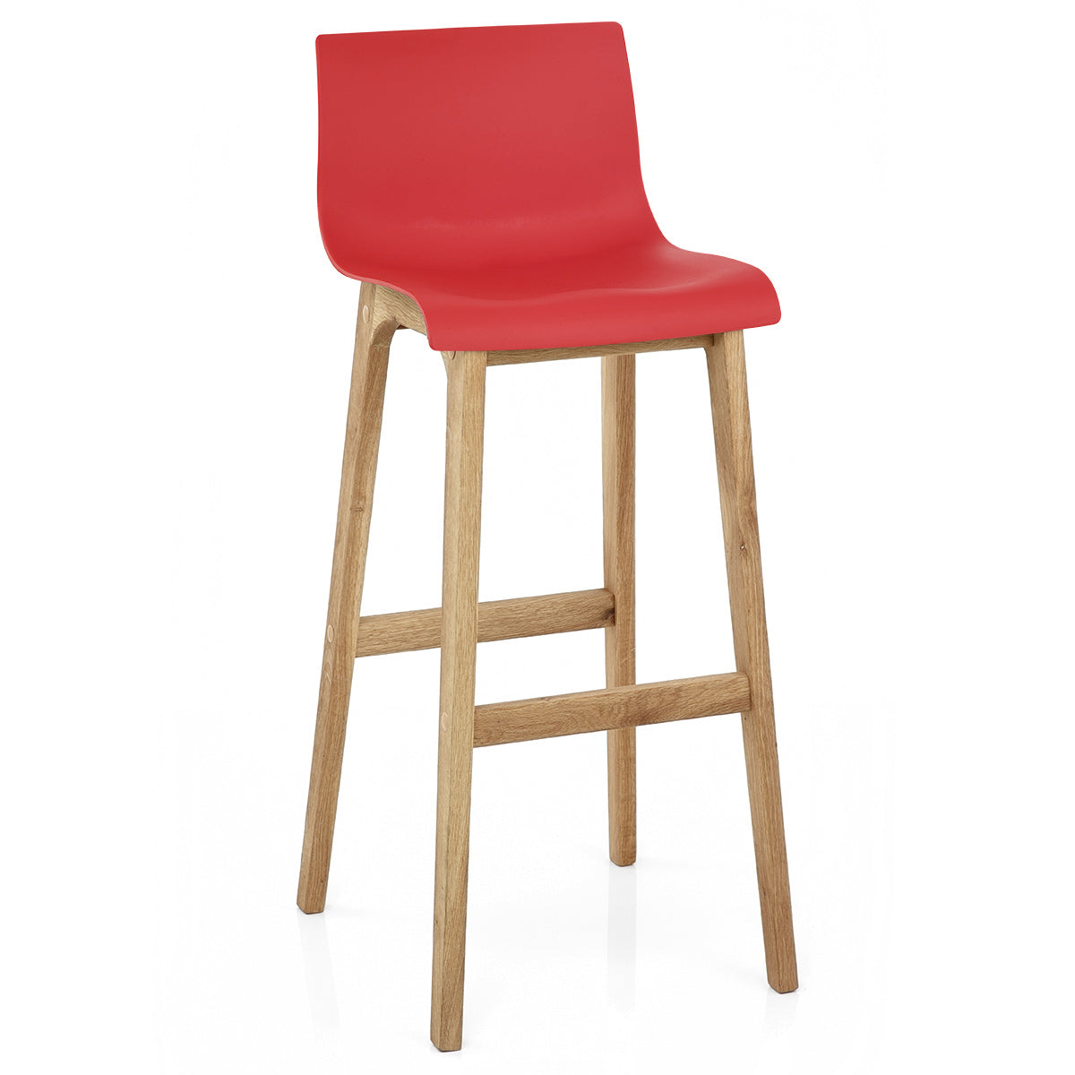 Sgabello Resina Quercia - Drift Alto Rosso