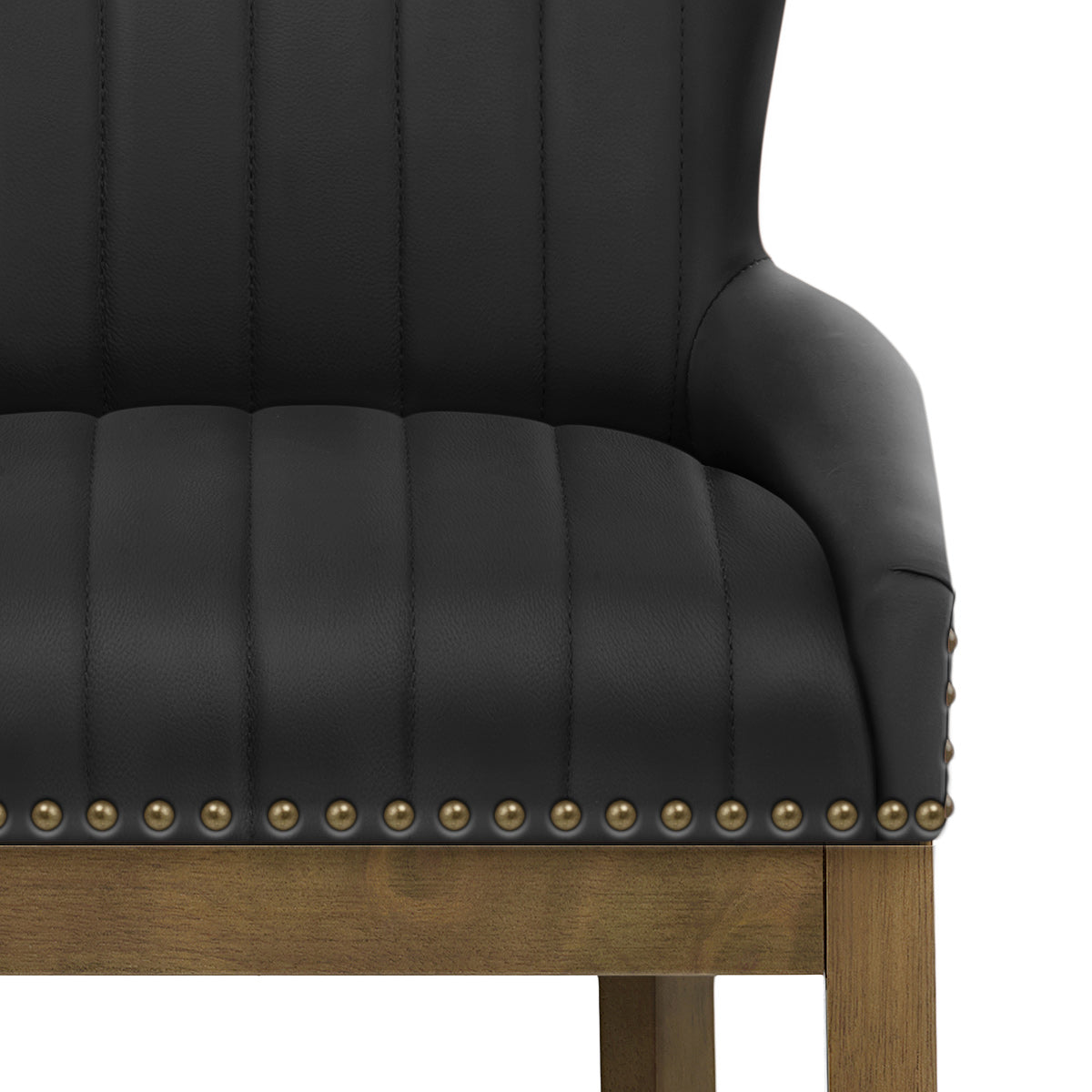 Eichen Barhocker Leder - Chiltern Schwarz