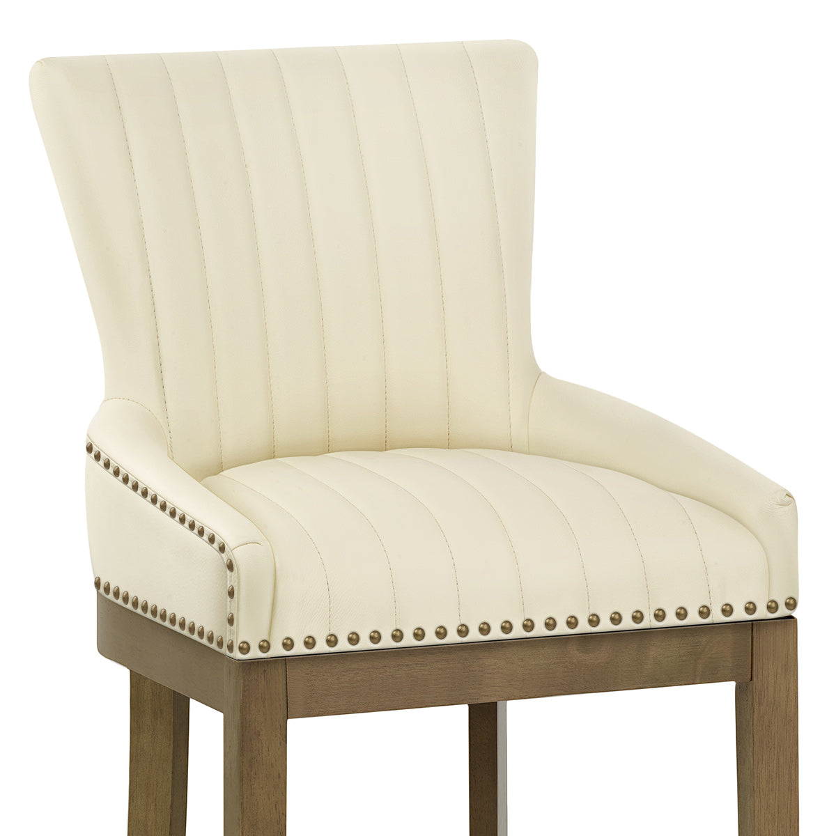 Sgabello Vera Pelle Quercia - Chiltern Crema