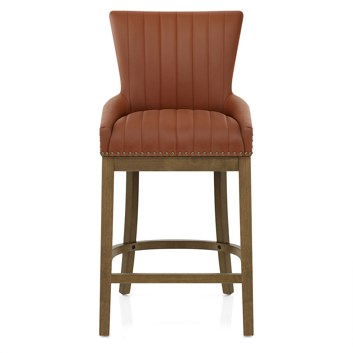 Eichen Barhocker Leder - Chiltern Braun