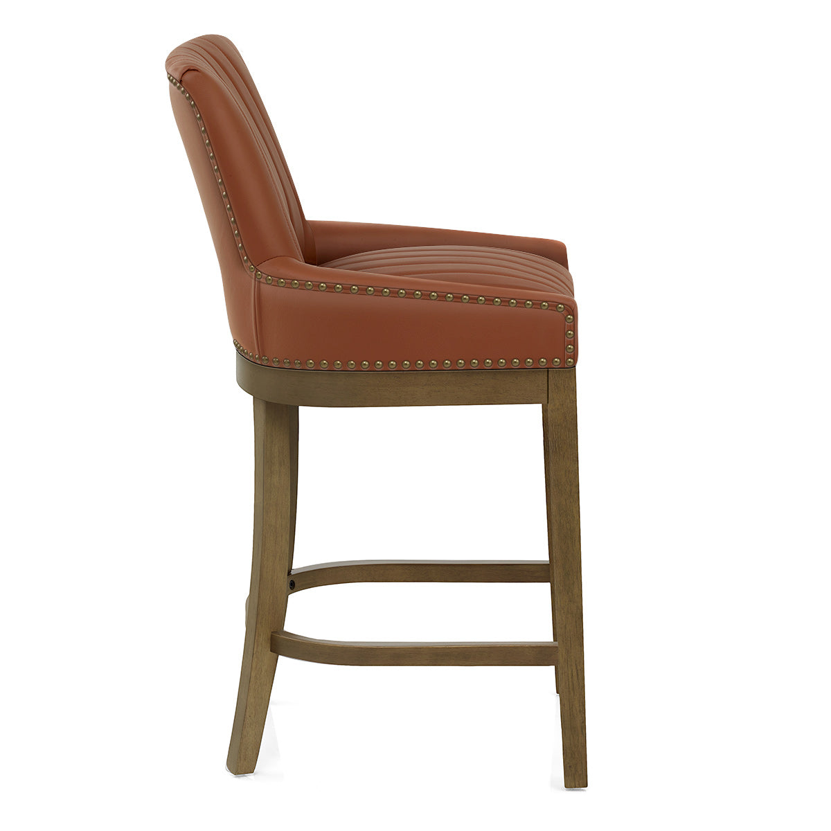 Eichen Barhocker Leder - Chiltern Braun