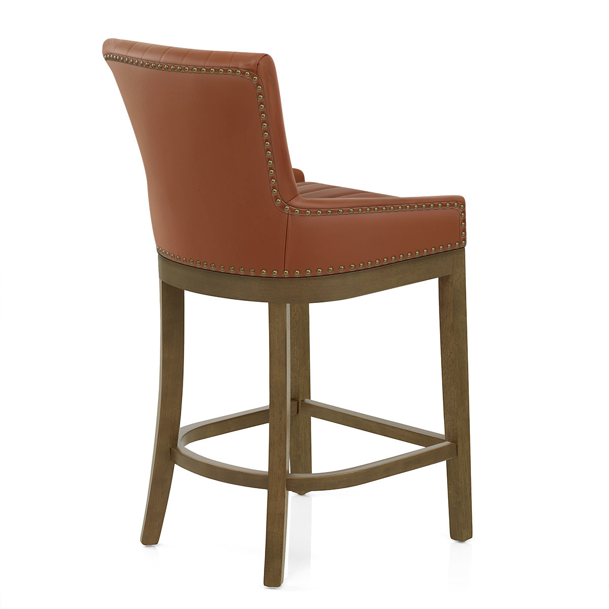 Eichen Barhocker Leder - Chiltern Braun