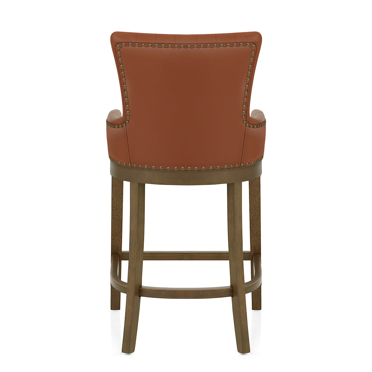 Eichen Barhocker Leder - Chiltern Braun