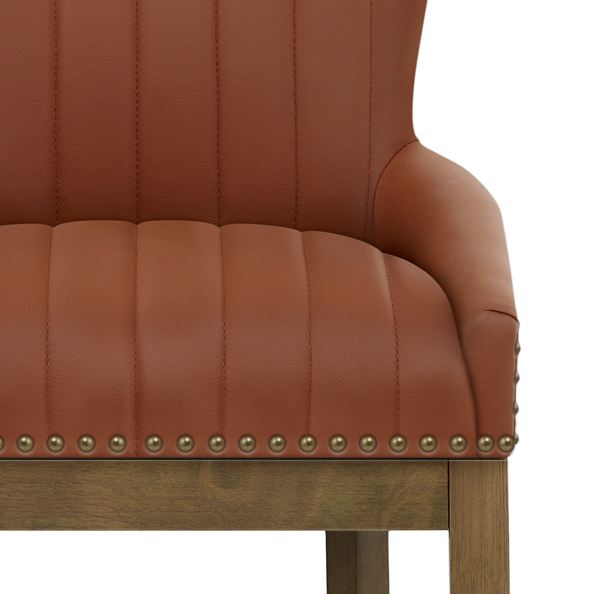 Eichen Barhocker Leder - Chiltern Braun