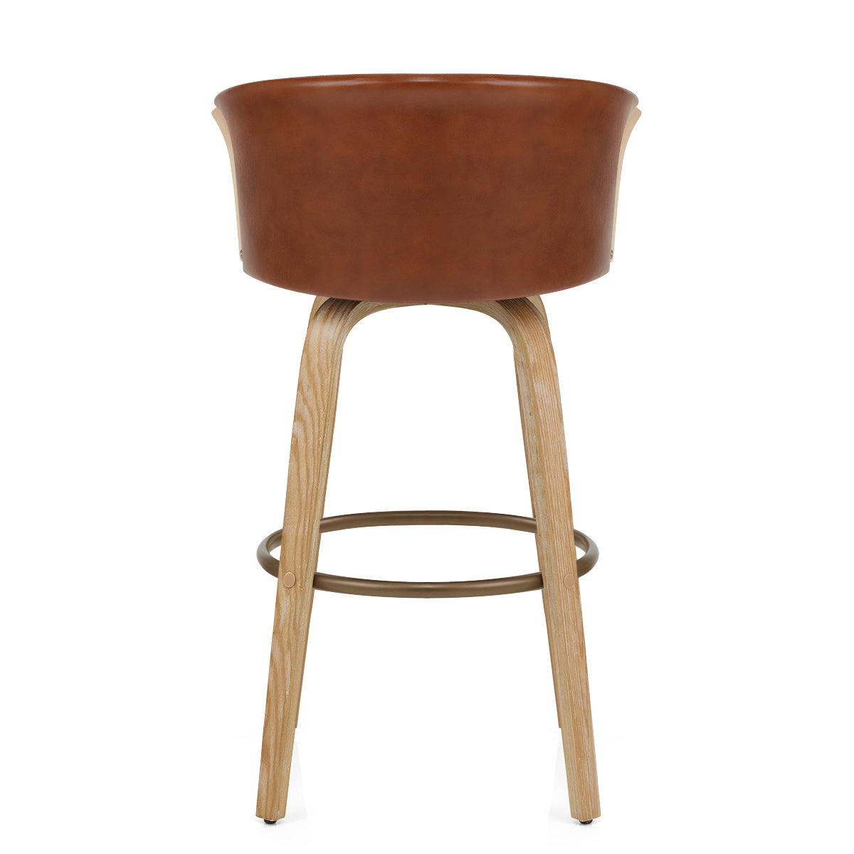 Echtleder Barhocker Eiche - Coral Braun