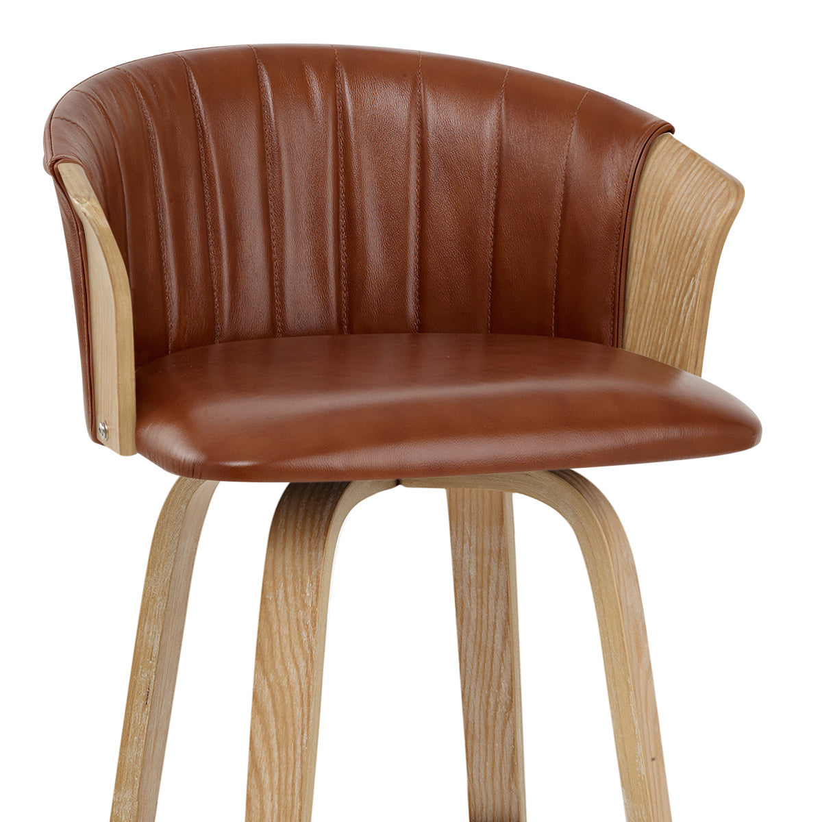 Echtleder Barhocker Eiche - Coral Braun