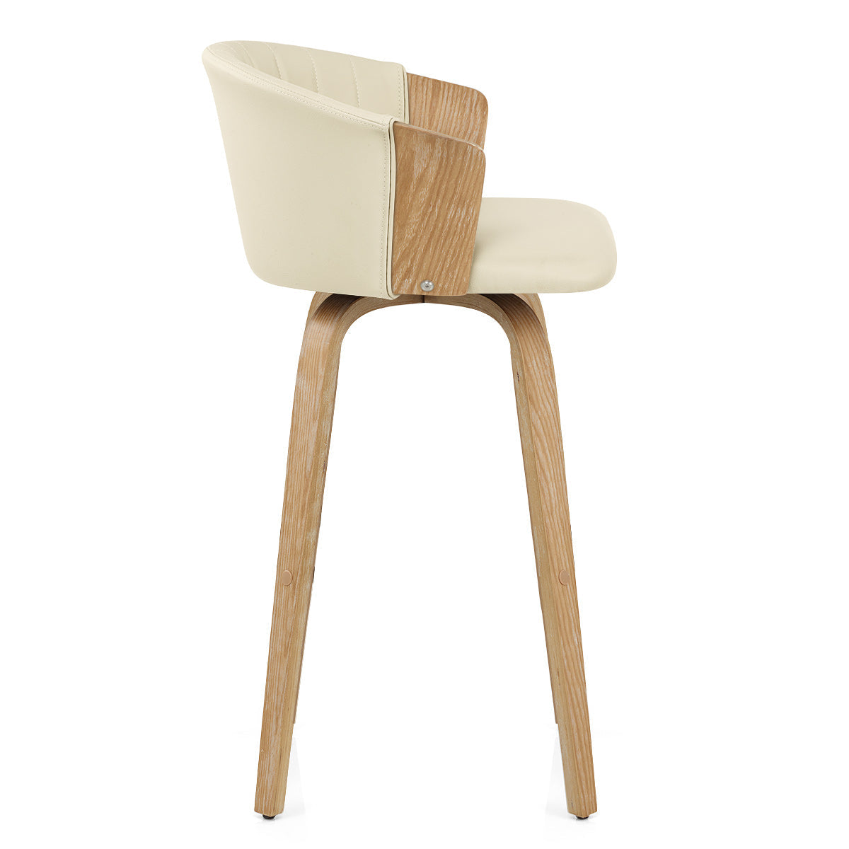 Echtleder Barhocker Eiche - Coral Beige