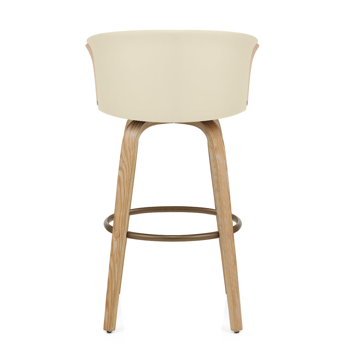 Echtleder Barhocker Eiche - Coral Beige