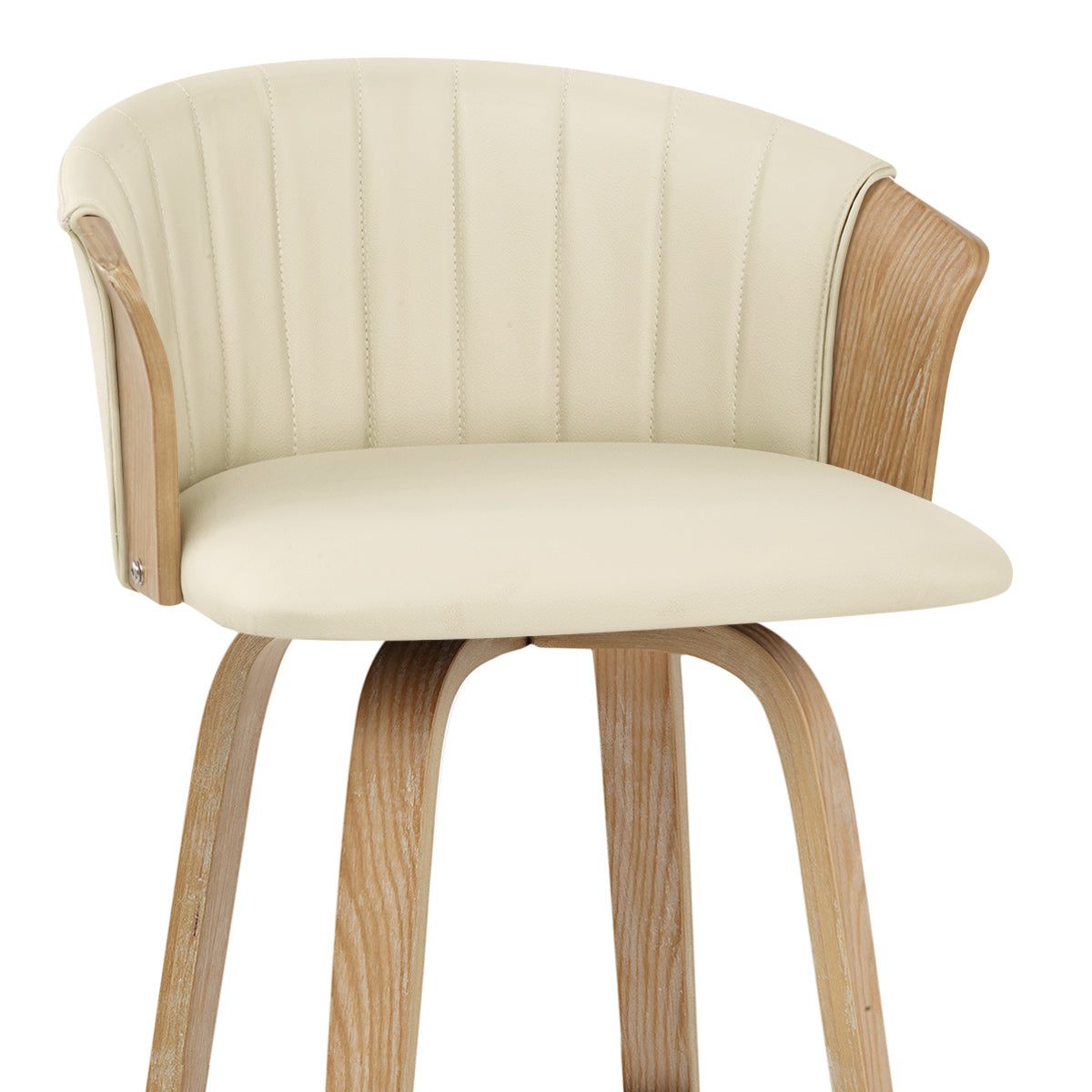 Echtleder Barhocker Eiche - Coral Beige