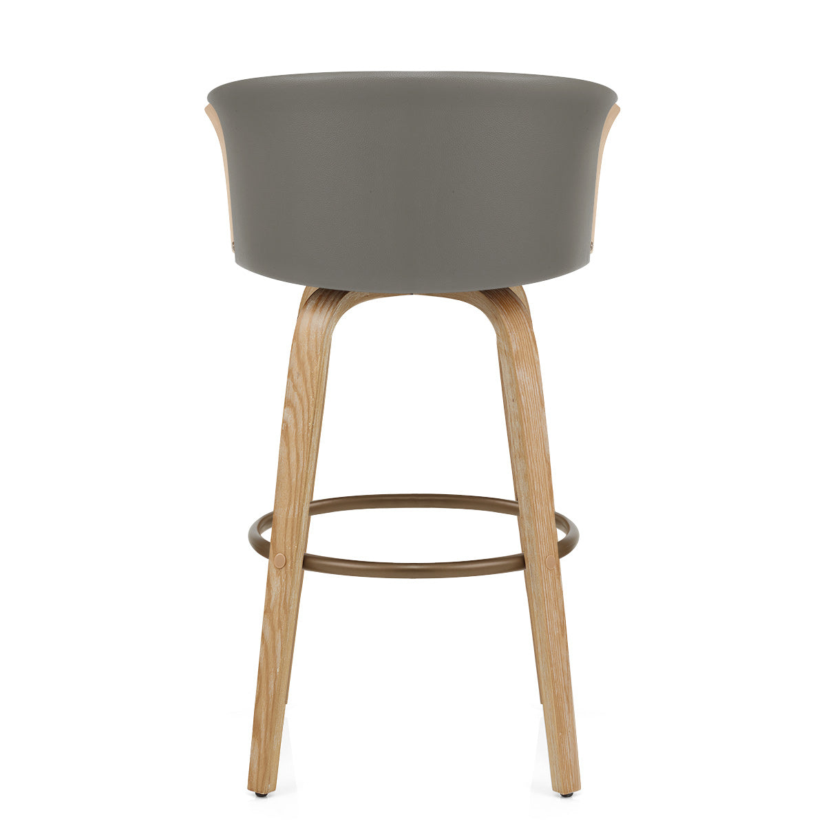 Echtleder Barhocker Eiche - Coral Grau
