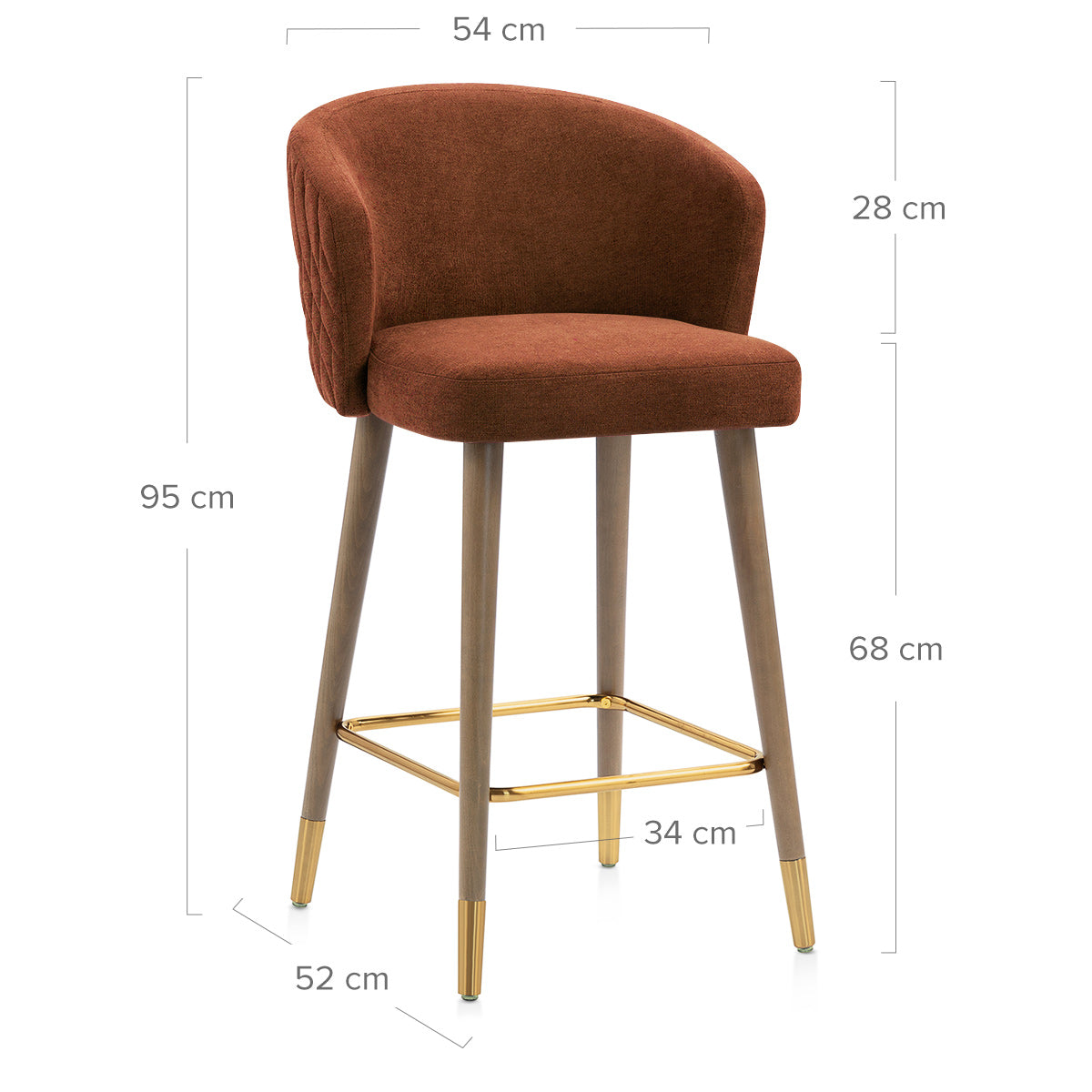 Barhocker Stoff - Boston Rostrot