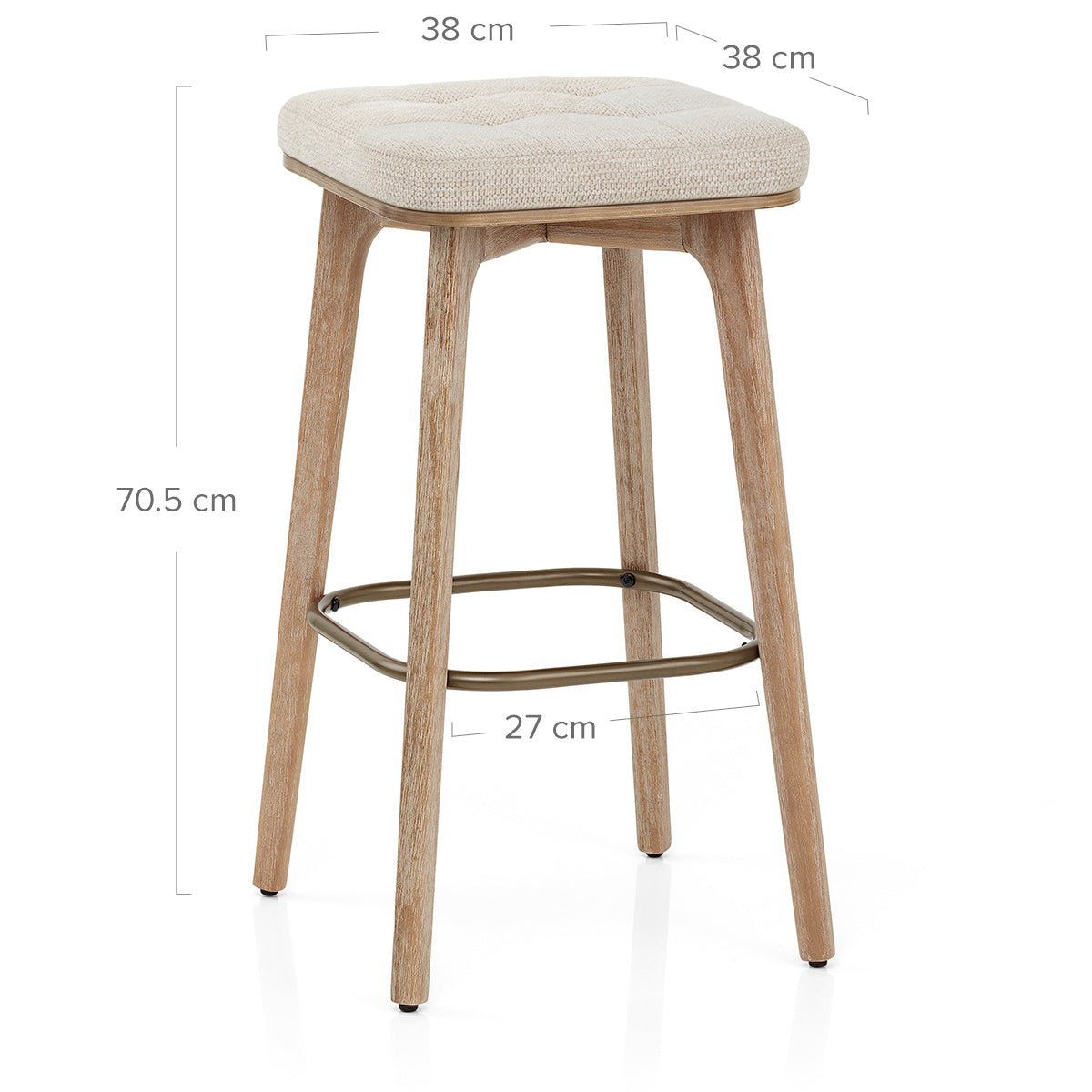 Holzbarhocker Stoff - Malmo Beige