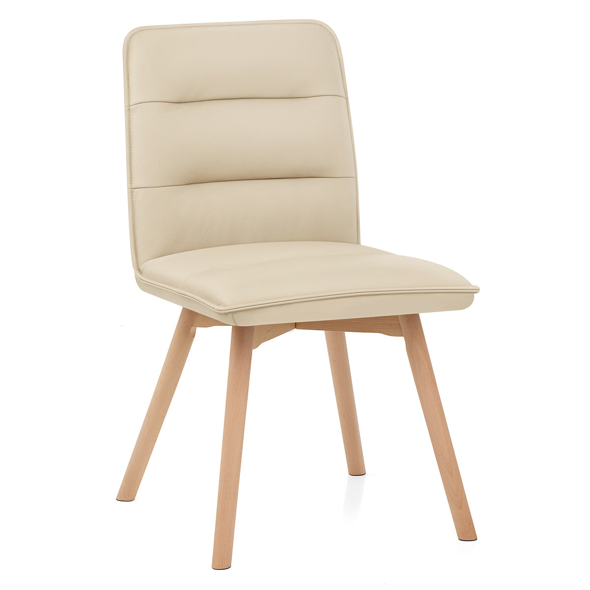 Echtleder Esszimmerstuhl - Ciro Beige