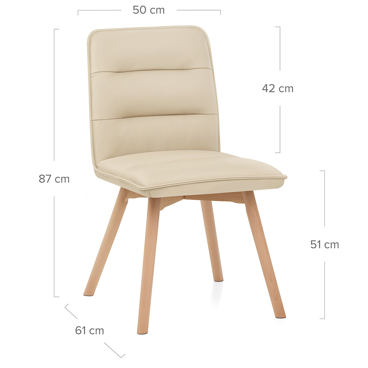 Echtleder Esszimmerstuhl - Ciro Beige