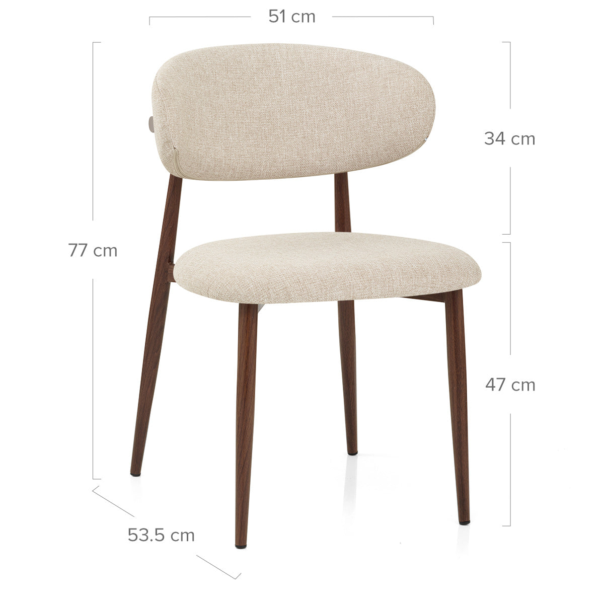 Stoff Esszimmerstuhl - Harrow Beige