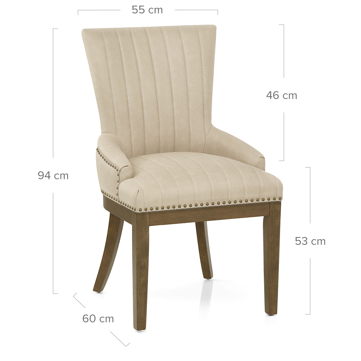 Kunstleder Stuhl Eiche - Chiltern Beige