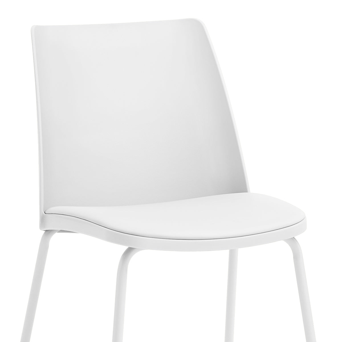 Sedia da pranzo Ecopelle Metallo - Cosmo Bianco