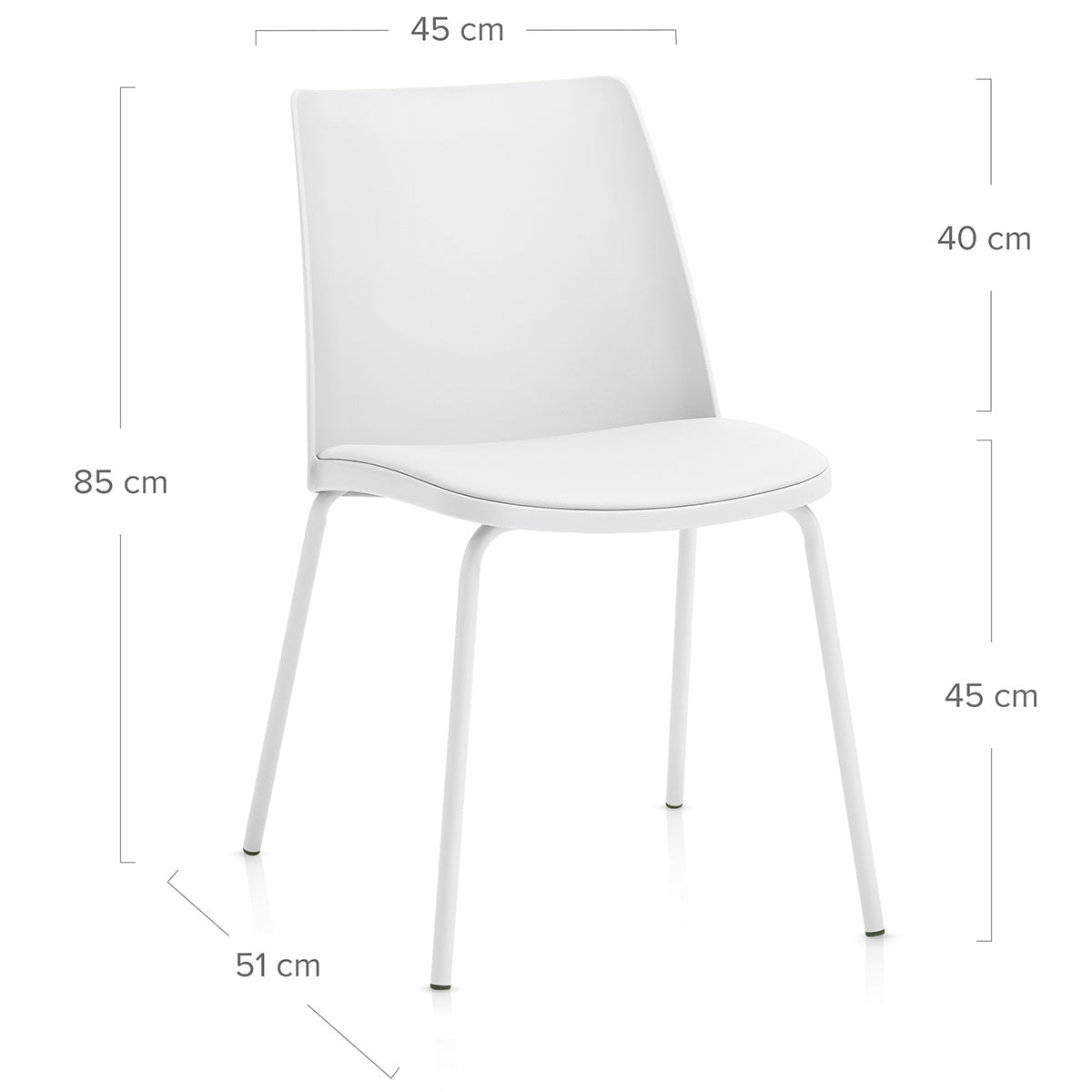Sedia da pranzo Ecopelle Metallo - Cosmo Bianco