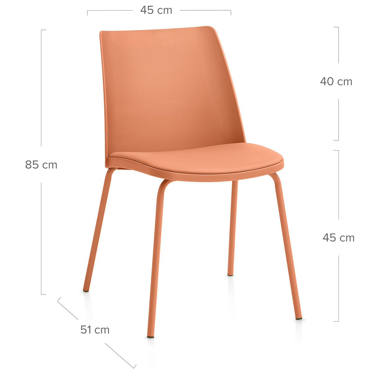 Kunstleder Esszimmerstuhl - Cosmo Orange