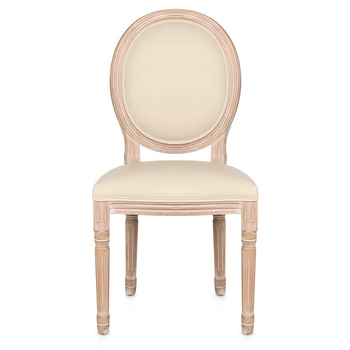 Echtleder Esszimmerstuhl Eiche - Louis Beige