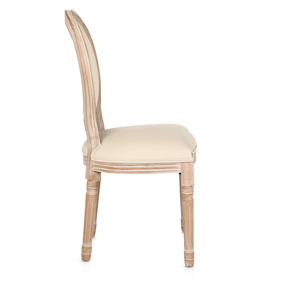 Echtleder Esszimmerstuhl Eiche - Louis Beige