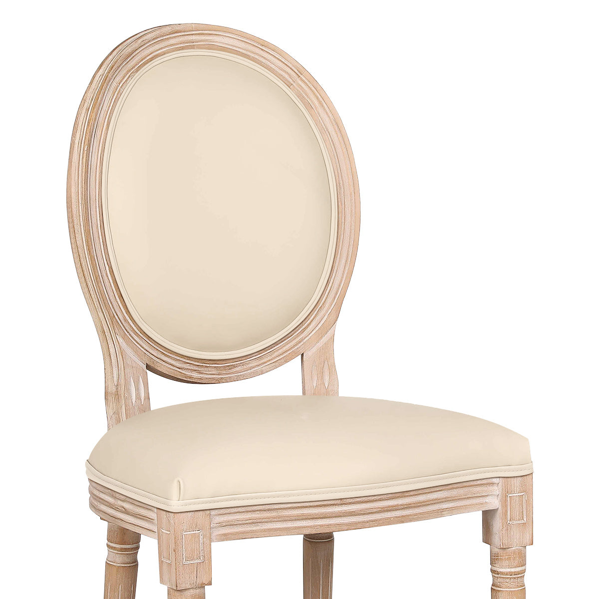 Echtleder Esszimmerstuhl Eiche - Louis Beige