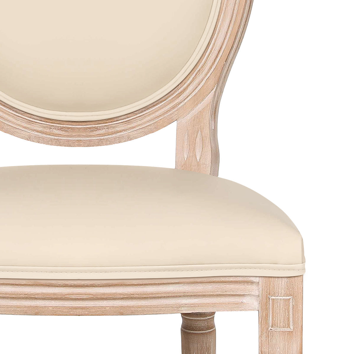 Echtleder Esszimmerstuhl Eiche - Louis Beige