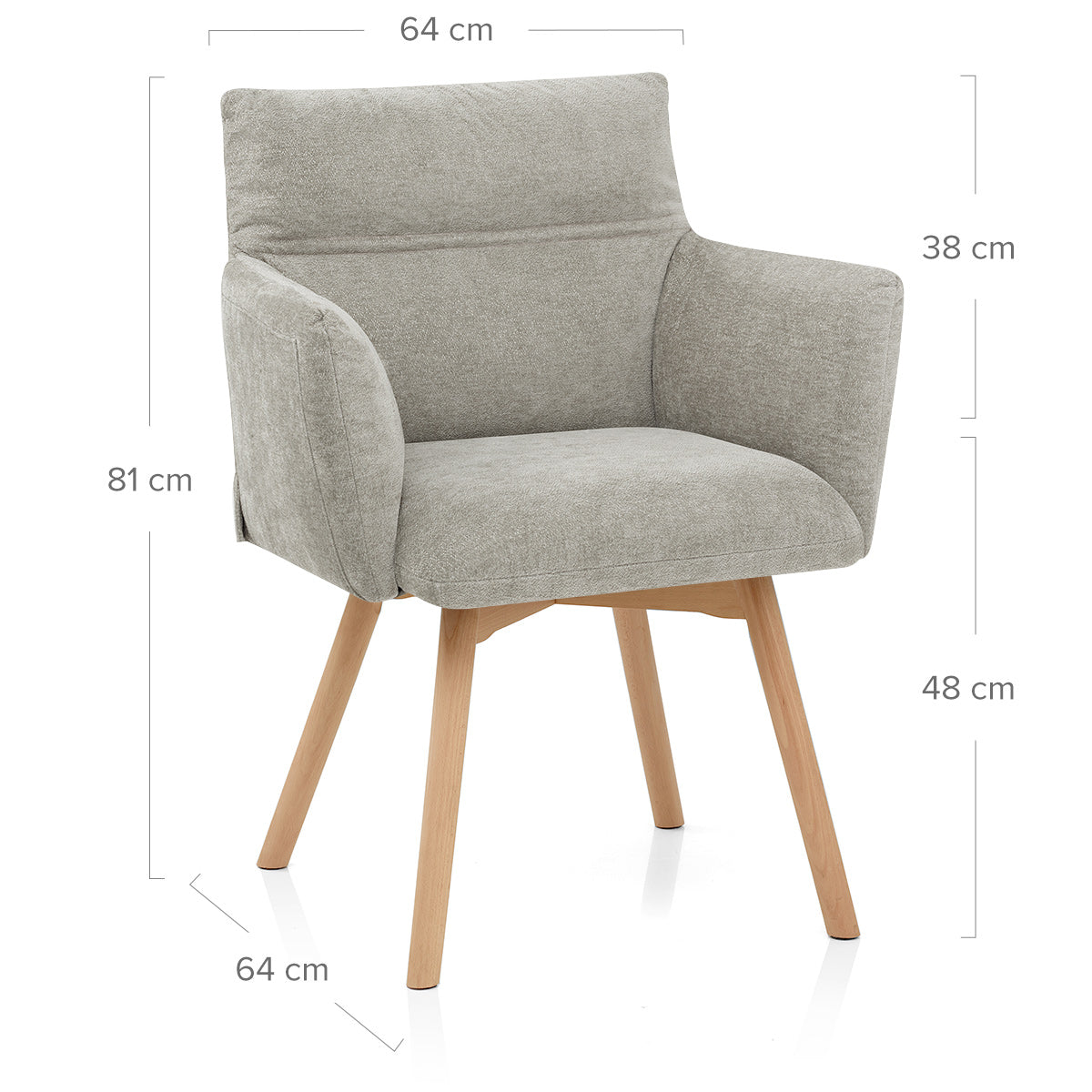 Stoff Stuhl Eiche - Mica Grau