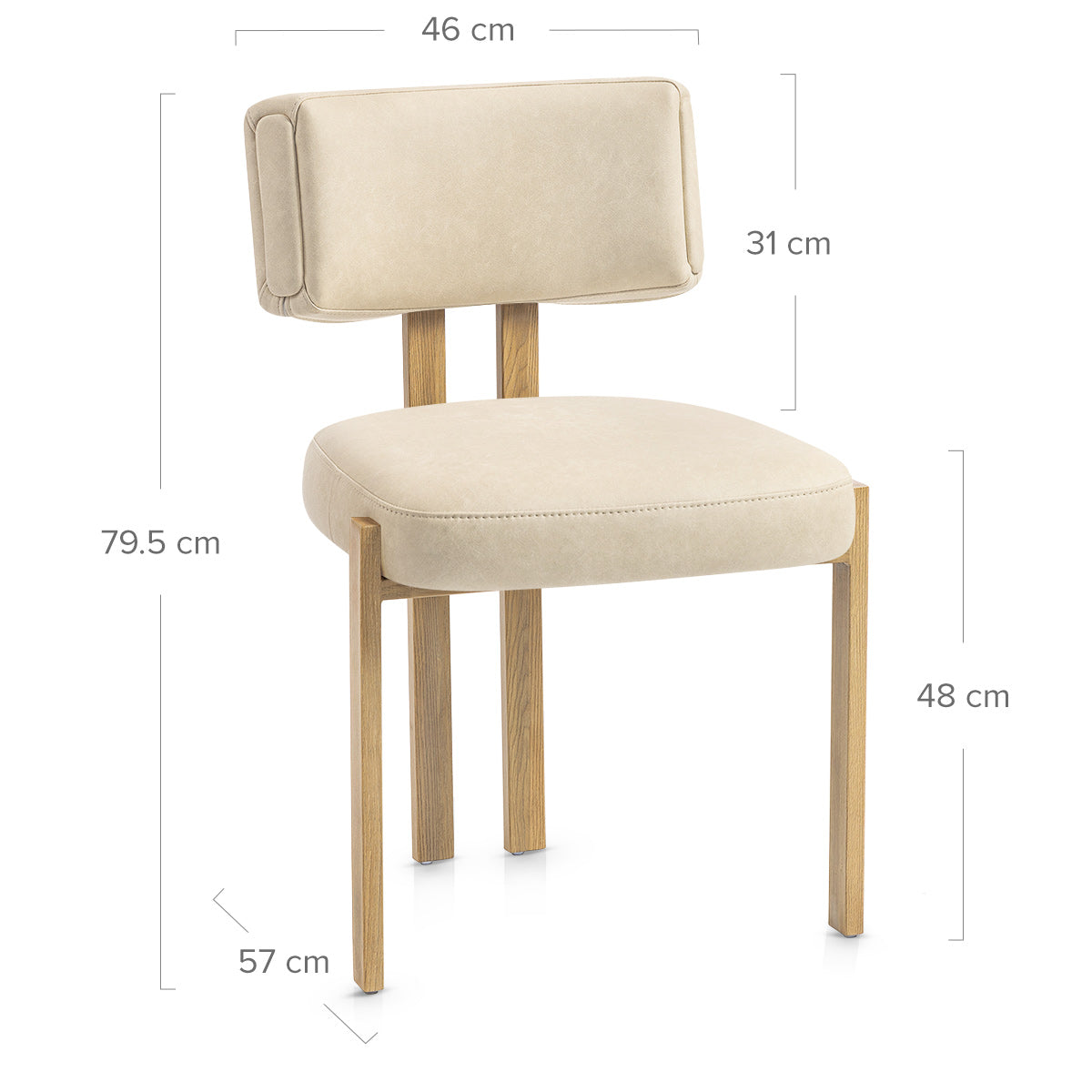 Sedia da pranzo Ecopelle Metallo - Mira Beige