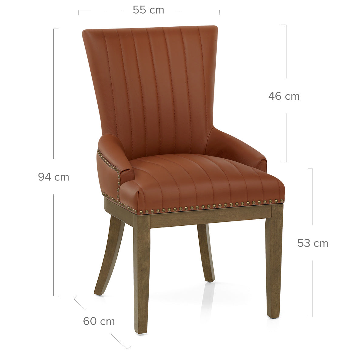 Stuhl Eiche Leder - Chiltern Braun