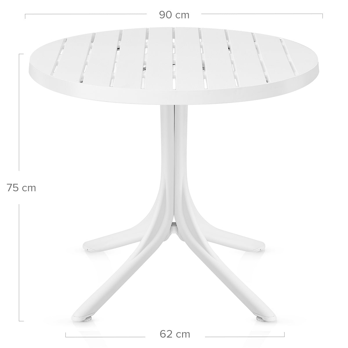 Gartentisch Rund - Mono Weiß