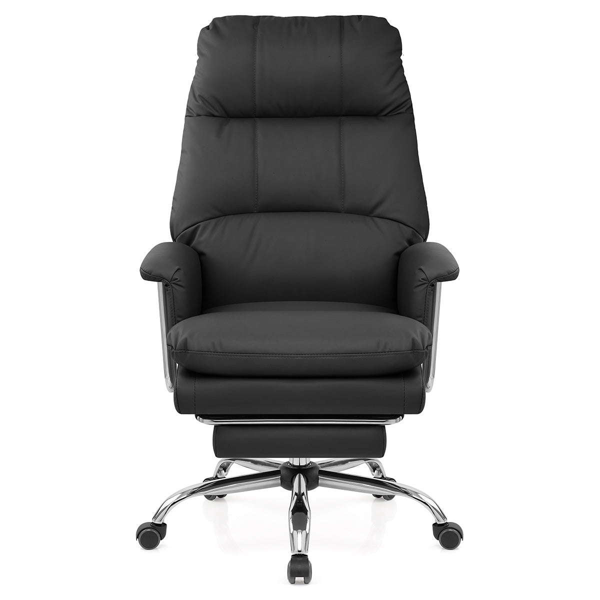 Sedia da ufficio Ecopelle Cromata - Colmar Nero
