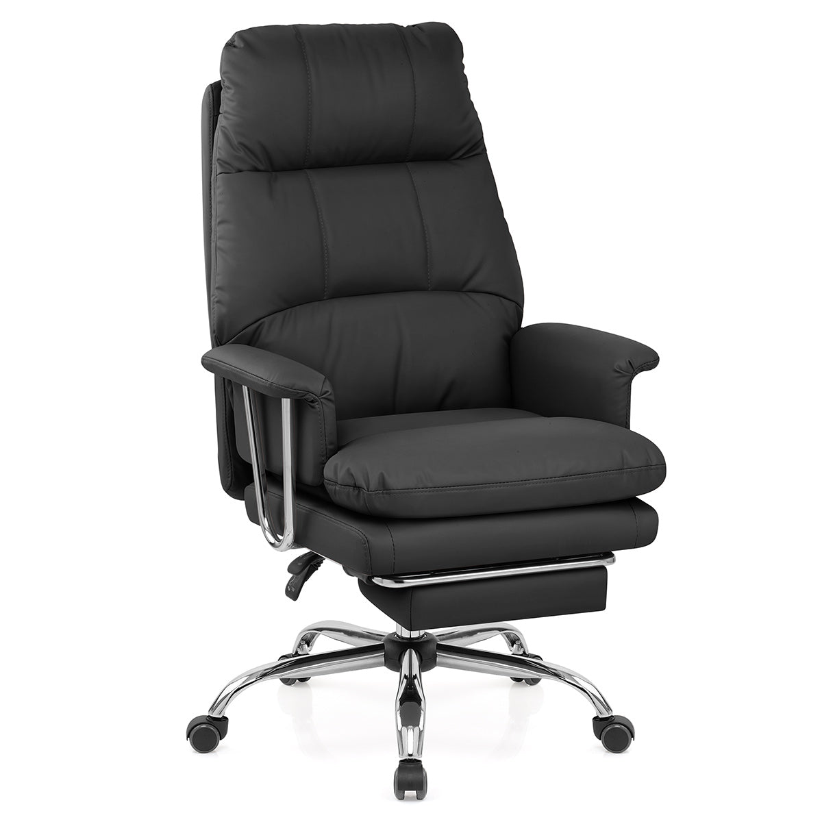 Sedia da ufficio Ecopelle Cromata - Colmar Nero