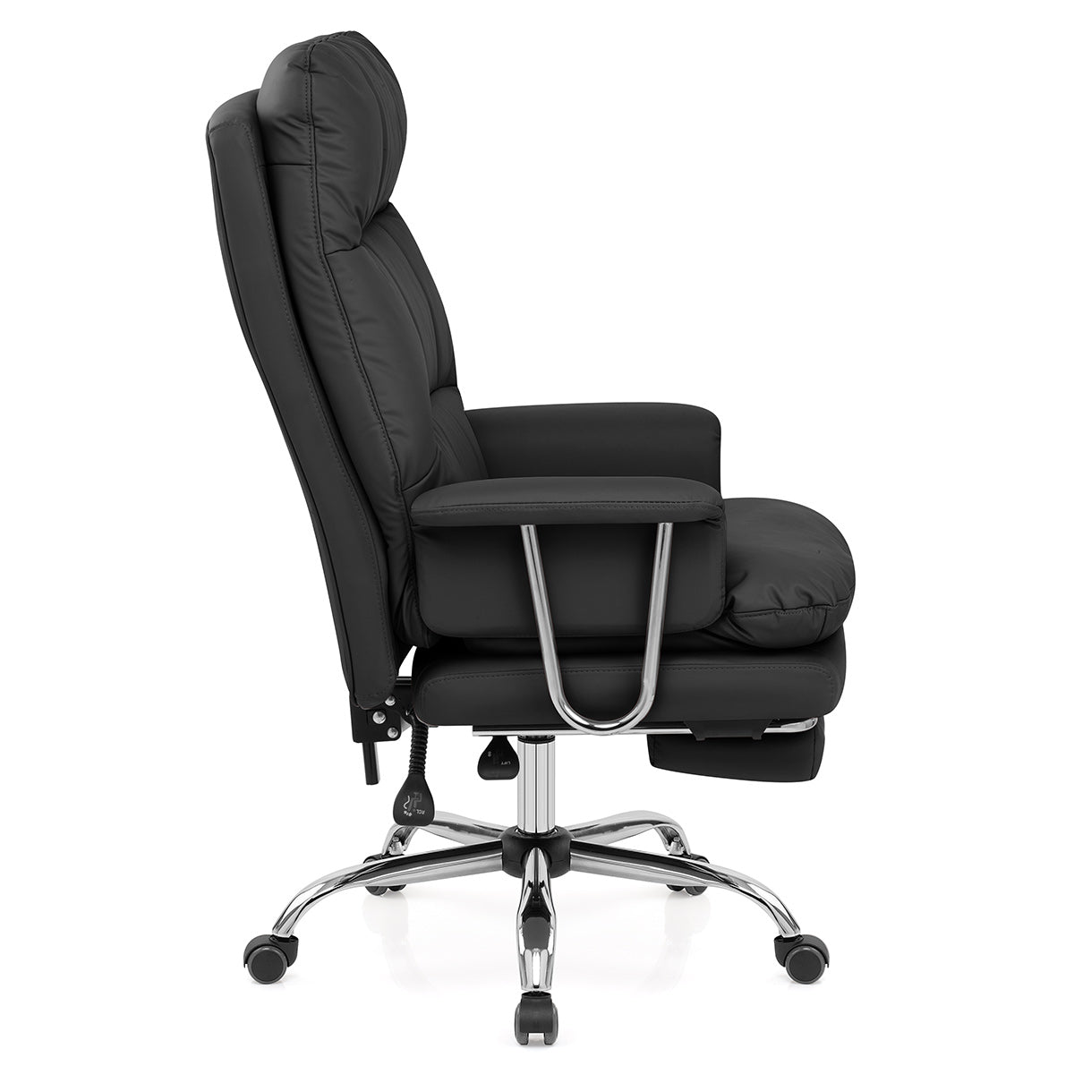 Sedia da ufficio Ecopelle Cromata - Colmar Nero