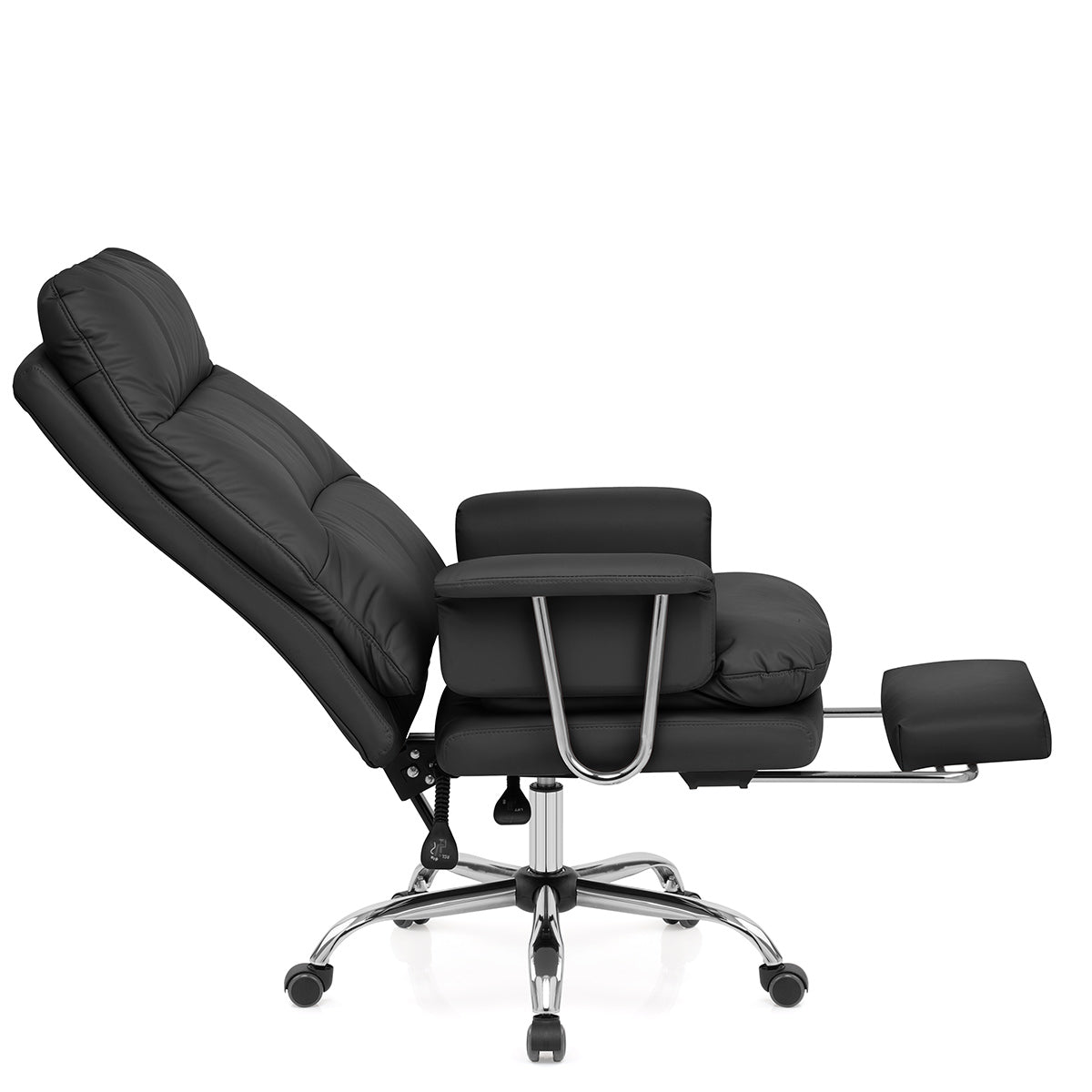 Sedia da ufficio Ecopelle Cromata - Colmar Nero