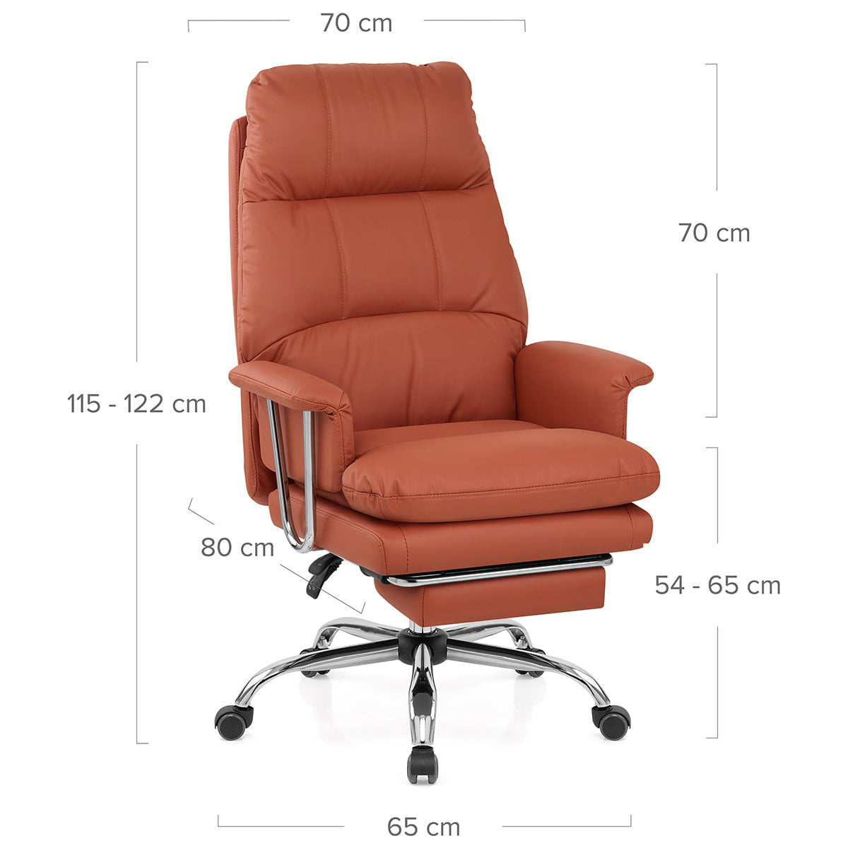 Sedia da ufficio Ecopelle Cromata - Colmar Marrone