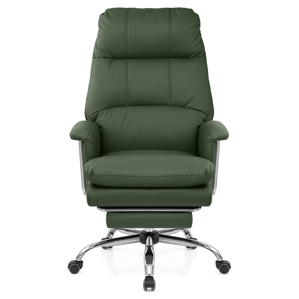 Sedia da ufficio Ecopelle Cromata - Colmar Verde