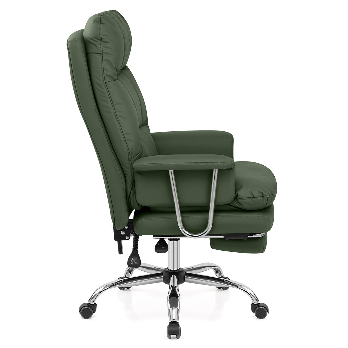 Sedia da ufficio Ecopelle Cromata - Colmar Verde