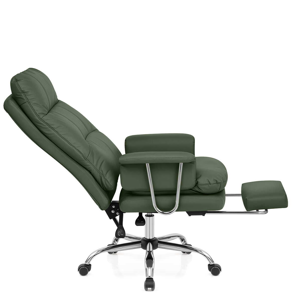 Sedia da ufficio Ecopelle Cromata - Colmar Verde