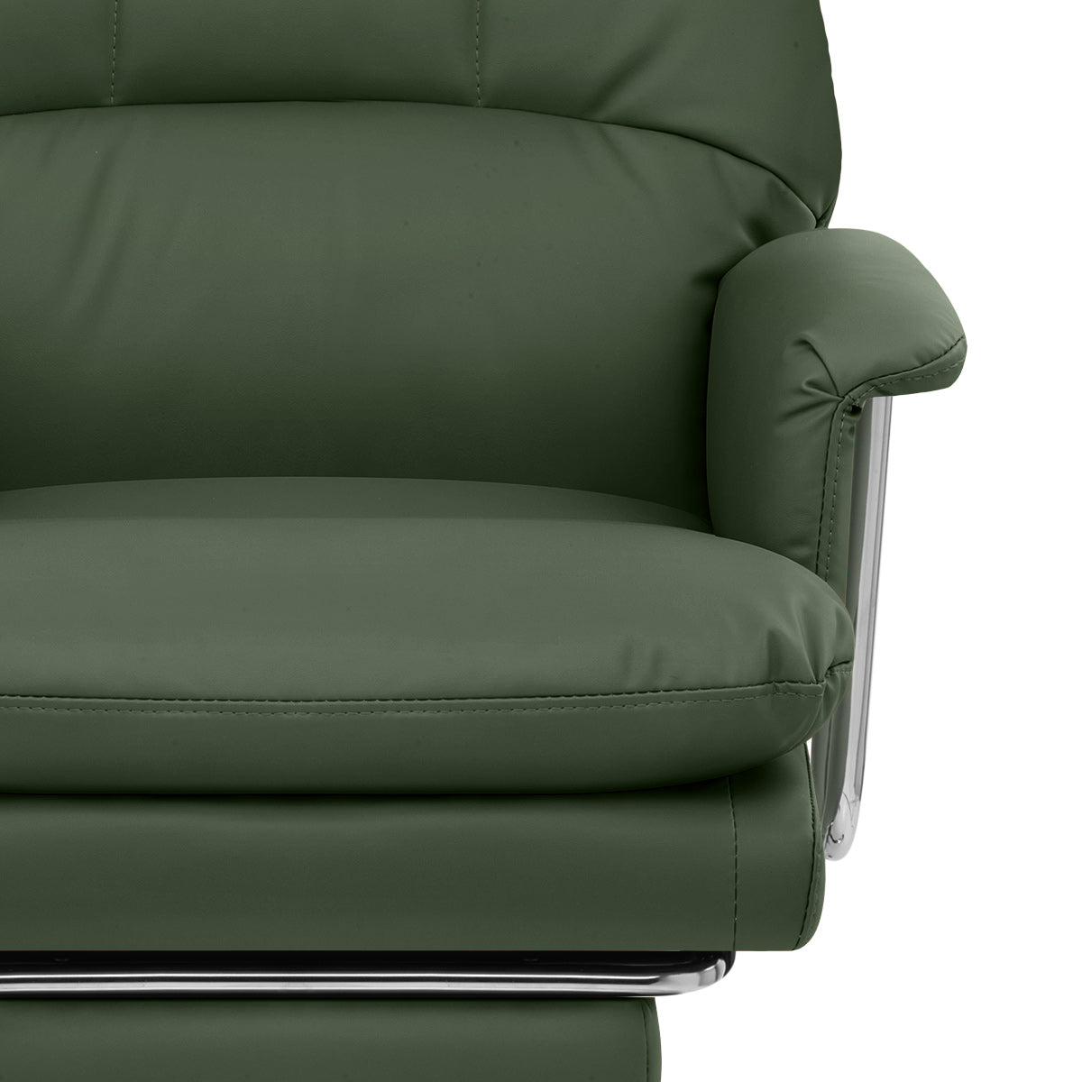 Sedia da ufficio Ecopelle Cromata - Colmar Verde