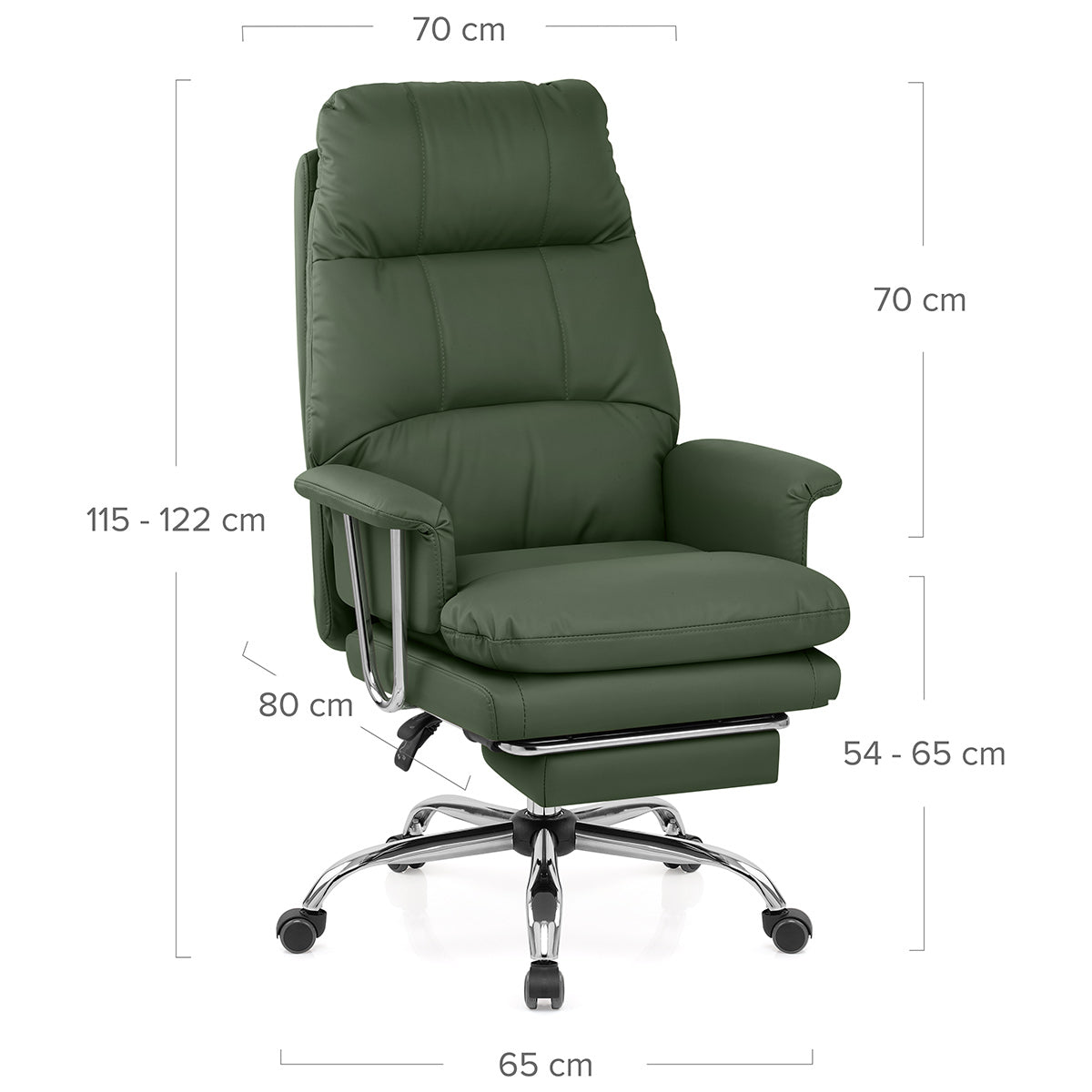 Sedia da ufficio Ecopelle Cromata - Colmar Verde