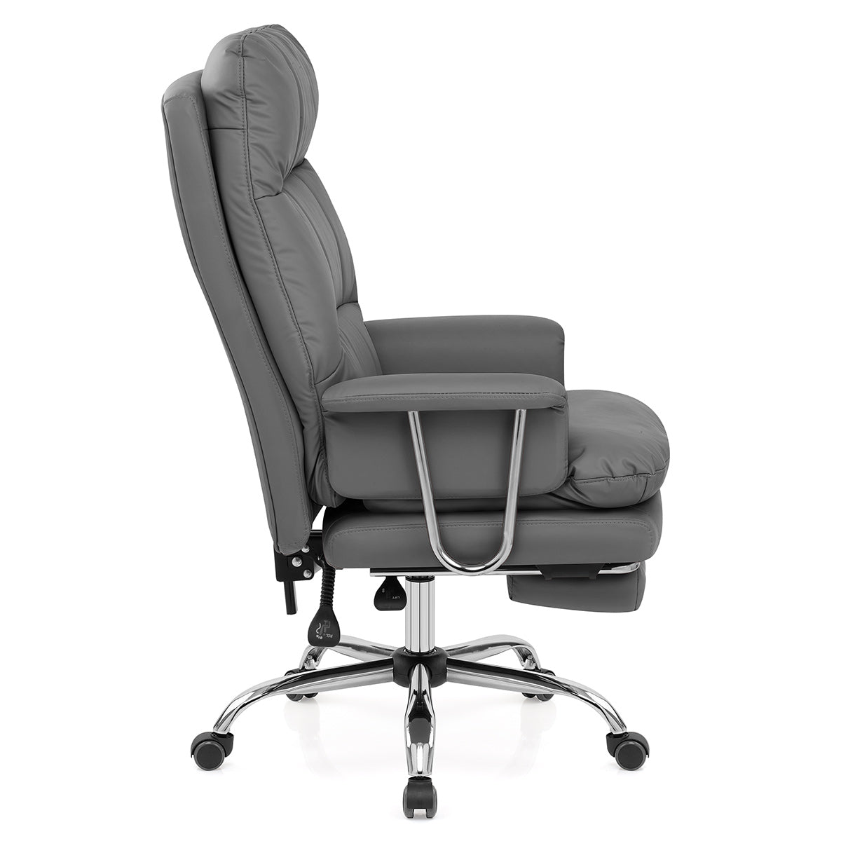 Sedia da ufficio Ecopelle Cromata - Colmar Grigio